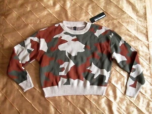 BROOKLYN`S OWN BY ROCAWEAR STRICKPULLOVER KNITTED MEHRFARBIG CAMOUFLAGE M 38 NEU - Bild 1 von 8