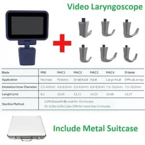Estuche Incluye Anestesia Video Laringoscopio 6 Tamaño Cuchillas Reutilizables Para Seleccionar - Imagen 1 de 19