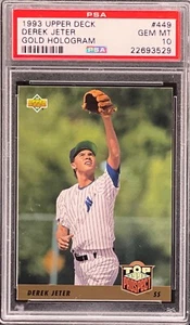 1993 Upper Deck Gold Hologram Derek Jeter ROOKIE RC #449 PSA 10 GEM MINT POP 45!