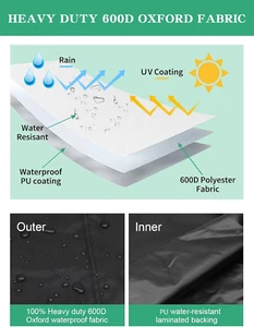 Square Hot Tub Cover - Heavy Duty 600D Polyester Waterproof Spa Covers for Ho... - Picture 1 of 7