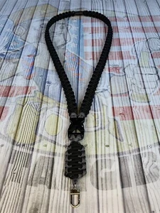 550 cordón paracord / cordón para el cuello / correa de identificación / llavero negro / grafito B7, C2 - Imagen 1 de 7