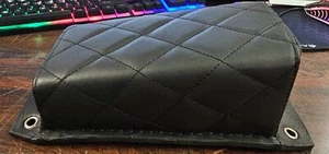 Black Leather Diamond Stitch P Pad Passenger Seat Harley chopper Bobber Motorcyc - Picture 1 of 12