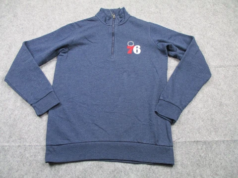 Philadelphia 76ers Sweater Mens Medium Blue Sweatshirt Pullover NBA Basketball Cover