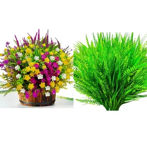 20 PCS Artificial Flowers for Outdoors, Artificial Plants Outdoor Fake Flower... - Picture 1 of 9