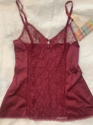 NUEVO VINTAGE VANITY FAIR FRANCÉS COQUETEO CAMISOLA CAMI LENCERÍA 32 CON ETIQUETAS Foto 1 de 4