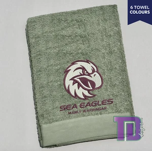 Manly Sea Eagles NRL Embroidered Bath Sheet Towel - Picture 1 of 2