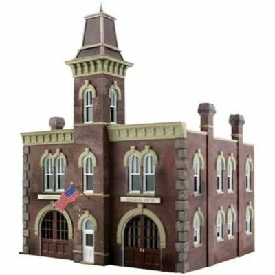 Woodland Scenics ~ N Scale ~ Built and Ready ~ Firehouse ~ Lighted ~ BR4934 - Image 1 of 4