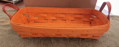 LONGABERGER LARGE SIZE BREAD SERVING BASKET, 14" L, 7" W, 3" T, WITH HANDLES '99 Cover