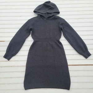 Danna Belle Hooded Sweater Dresses Girls Ribbed Charcoal Gray Long Sleeve Sz 12 - Picture 1 of 9
