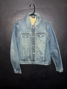 VTG NY Jeans New York Company Trucker Blue Denim Jean Jacket Womens Medium - Picture 1 of 8