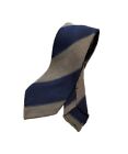 Arcuri cravatta tre pieghe in lana e seta sfoderata, fantasia beige blu I23401.1