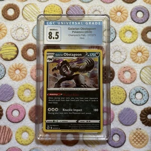 CGC NM/Mint+ 8.5 Galarian Obstagoon Pokémon 2020 Champion’s Path Holo - Picture 1 of 2