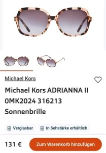 NEUE Michael Kors Adrianna II Damen Sonnenbrille Pink tortoise MK2024 316213 3N - Bild 1 von 6