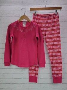 American Girl Fair Isle Schlafanzug für Mädchen Gr. M 10/12 Thermo Schneeflocke rosa - Bild 1 von 11