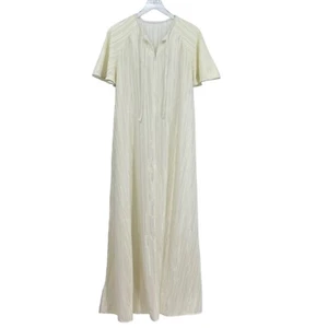 Vestido de noche vintage para mujer Lorraine grande a rayas marfil con cremallera frente casa - Imagen 1 de 9