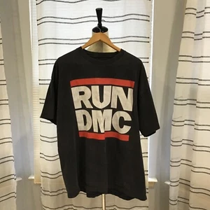 Run DMC Men Size 2X Offical Logo Premium Black T-Shirt Short Sleeve Music - Picture 1 of 6