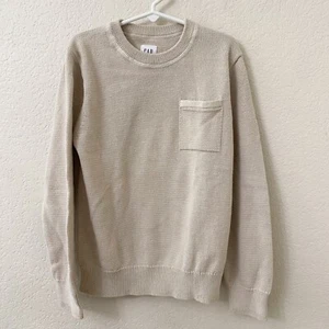 Gap Kids Cotton Sweater Boys Size Medium Tan Long Sleeves Pullover - Picture 1 of 4