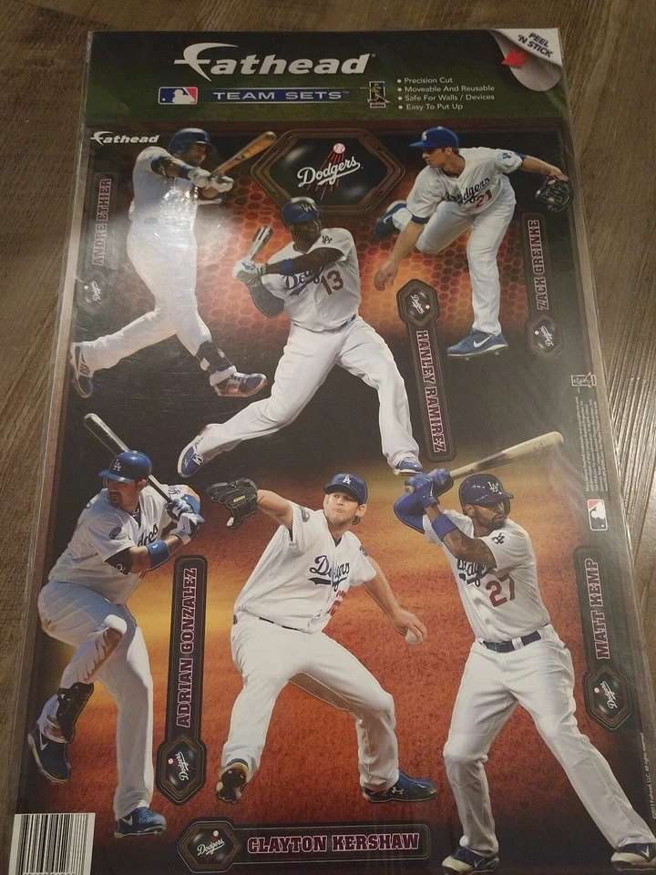¡NUEVO! MLB LOS ANGELES DODGERS 6 JUGADORES FATHEAD COMPAÑEROS DE EQUIPO CALCOMANÍAS DE PARED! Foto 1 de 1