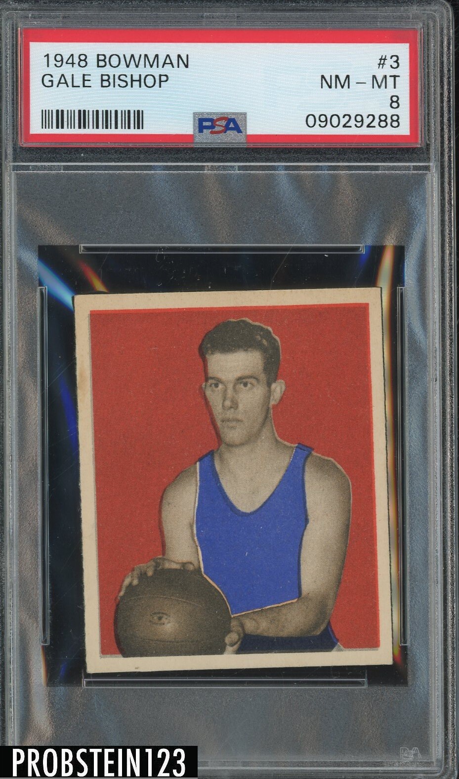 1948 Bowman Basketball #3 Gale Bishop PSA 8 NM-MT