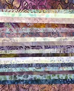 Lunn Fabric Batiks Stash Builder 20 Fat Quarters 100% Cotton FQ Purple Gold #797 - Picture 1 of 2