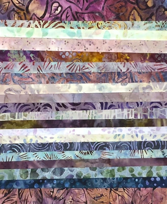 Lunn Fabric Batiks Stash Builder 20 Fat Quarters 100% Cotton FQ Purple Gold #797 - Image 1 of 2