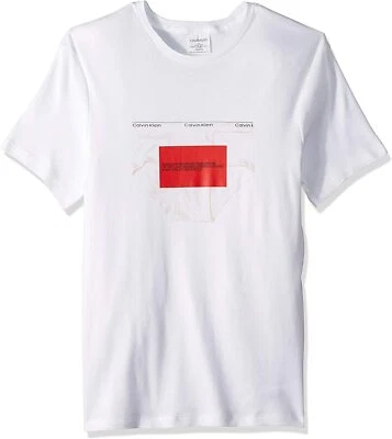 Calvin Klein 1981 Men's Cotton Logo T-Shirt, White Brief Graphic, Choose Size - Image 1 of 4