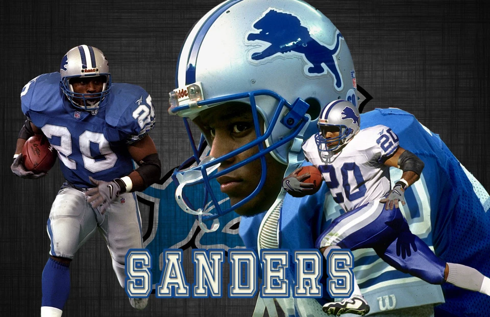 Impresión litográfica de los Detroit Lions de Barry Sanders 17 x 11 Foto 1 de 1