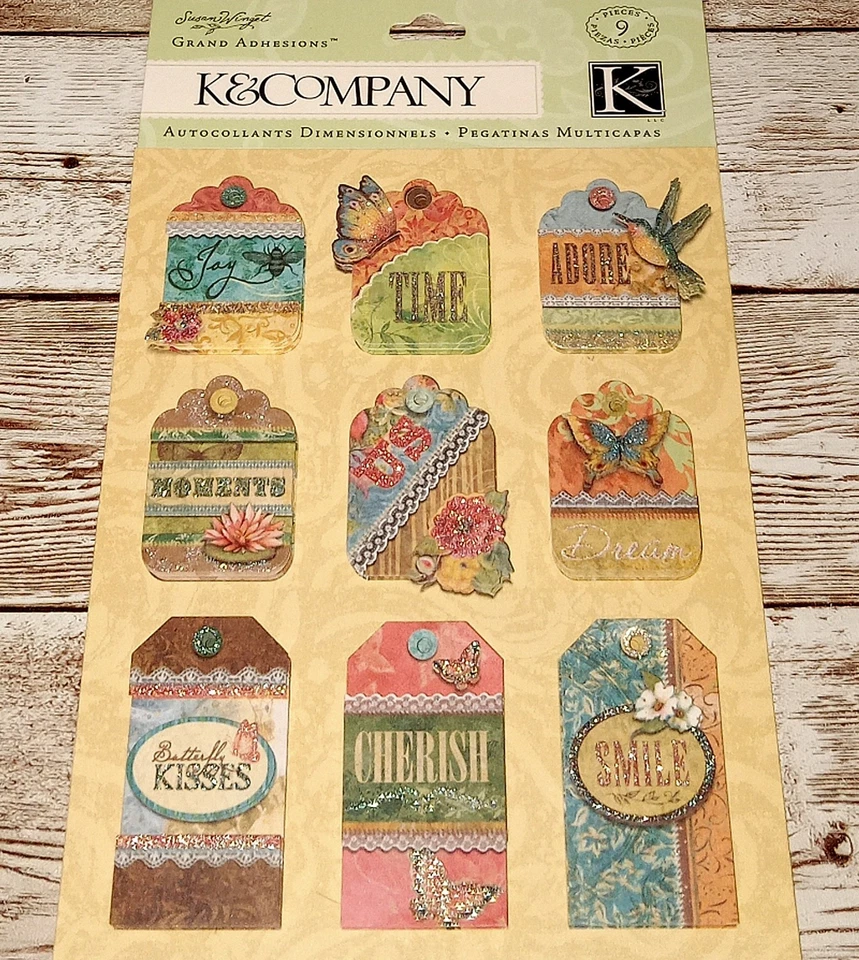 K&Company Susan Winget Nature Bird Butterfly Dimensional Stickers NEW - Image 1 of 1