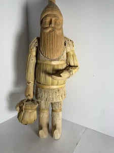 17 Zoll handgeschnitzter Volksweihnachtsmann aus Holz - Bild 1 von 21