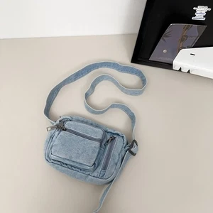 Men Women Small Denim Crossbody Bag Phone Purse Mini Jean Handbags Shoulder - Picture 1 of 21