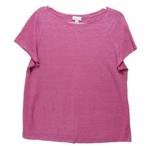 Top lino donna J Jill Love rosa leggero estivo elasticizzato camicia Barbie - Foto 1 di 10