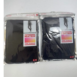 Uniqlo Heattech Leggings With Body Warmer Black Women Size M L  bundle OLDSTOCK - Picture 1 of 6