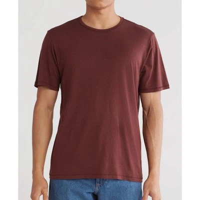rag & bone Men's Short Sleeve Lightweight Crew T-Shirt Cotton Lyocell Spice Plum - Image 1 of 2