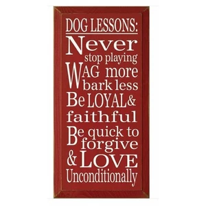 New Folk Art Country Dog Lessons in Life Wag Love Faithful Wood SIGN USA Made - Picture 1 of 1