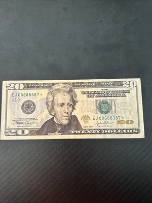 US $20 Dollar Bill ~Rare Star Note Error Misaligned Note 2004  - Image 1 of 4