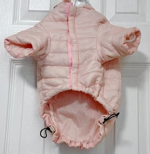 Pet Life Puffer Jacket With Hood+ Bag Pink Sz M - Picture 1 of 7