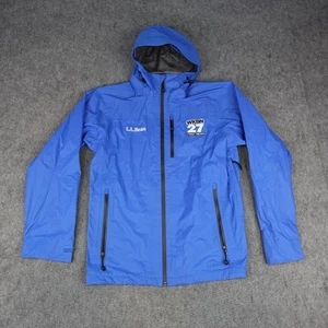 LL Bean Jacket Mens Small Blue Hooded Rain Shell TEK Weather Challenger WKBN 27 - Picture 1 of 12