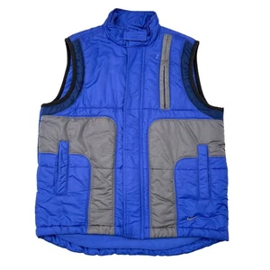 Vintage Y2K Nike Vest Youth Size Medium Blue Paneled Puffer White Tag Outerwear - Picture 1 of 12