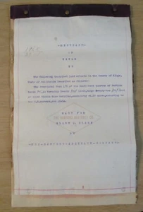 1904 ABSTRAKTE Titel DOKUMENTE~Tulare/Kings Co CAL~Eisenbahn LAND~Kutner/Goldstein - Bild 1 von 24