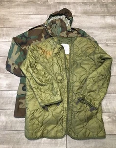 Vtg Alpha Industries US Army Camo Parka Cold Weather Jacket Military Medium Long - Picture 1 of 12