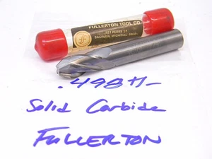 NEW SURPLUS FULLERTON (USA) SOLID CARBIDE END MILL 4F SINGLE END .498+/- - Picture 1 of 1