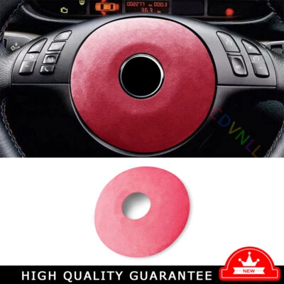 Cubierta de anillo de bocina de volante para BMW Serie 3 M3 E46 2008-2013 gamuza rosa Foto 1 de 4