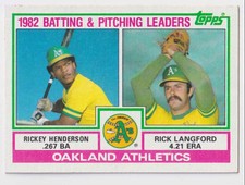 1983 TOPPS ATHLETICS TEAM LEADERS - RICKEY HENDERSON/RICK LANGFORD OAKLAND