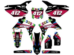 2013-2016 CRF 450 R SERAPE Black Senge Graphics Kit Compatible with Honda - Picture 1 of 10