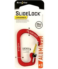 Nite Ize SlideLock Carabiner #3 Aluminum Red Locking Utility Biner 25lb-Rated