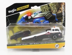 MODELLINO AUTO STATICO DIECAST BUICK GRAND NATIONAL 1987 WITH RAMP TRUCK 1/64 - Foto 1 di 1