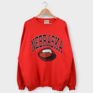 Vintage Nebraska Cornhuskers Men’s Sweatshirt Size XXL Adidas 90’s Football - Picture 1 of 4