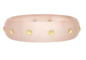 Jessica Simpson Gold Studded Coral Pink Resin Bangle Bracelet NWT - Picture 1 of 4