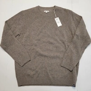 New $200 BRAX Crewneck Knit Sweater Men LARGE L EU 52 Malt Beige WOOL Nylon Rick - Picture 1 of 6