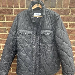 Calvin Klein Puffer Jacket Coat Men's Black Size L Polyfill - CK Excellent Shape - Picture 1 of 4